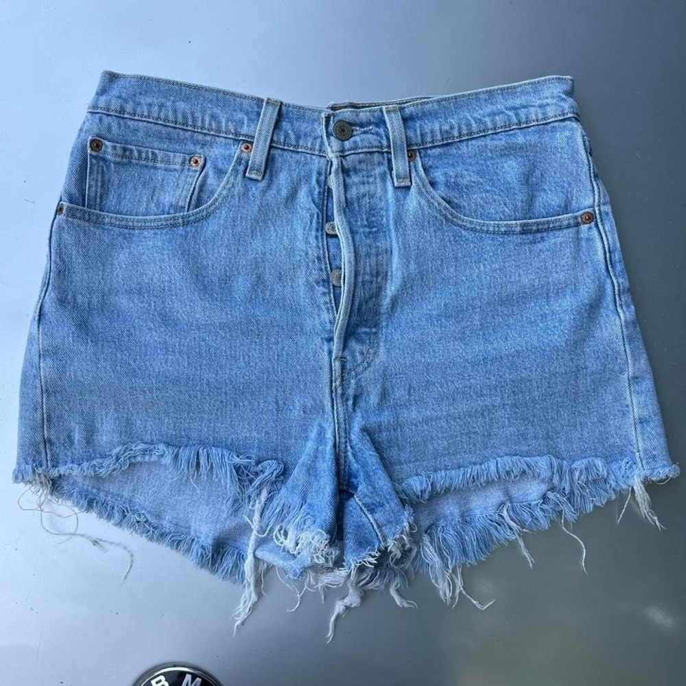 Levi's 501 blue denim shorts